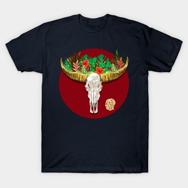Buffalo Skull T-Shirt by nicholashugginsdesign
